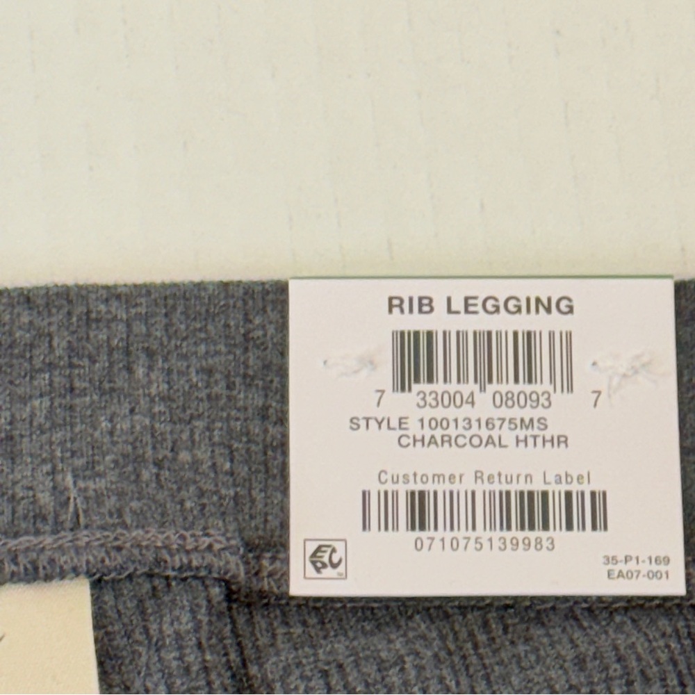 π Style & Co Ribbed Leggings Charcoal Heather Large Super Soft Mid-Rise Stretch - Picture 11 of 16